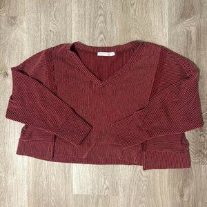 Women's Burgundy and Red Jumper